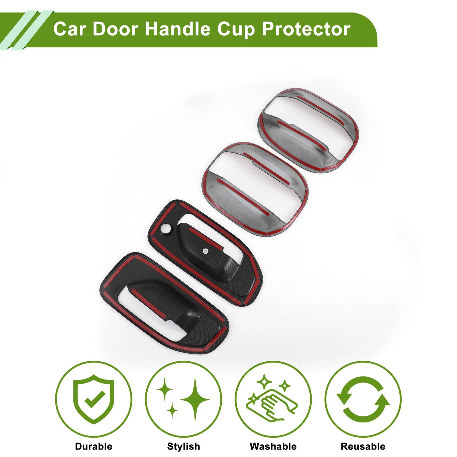 Set of 4 Carbon Fiber Door Handle Cup Protectors for Nissan NV200 (2013–2020)