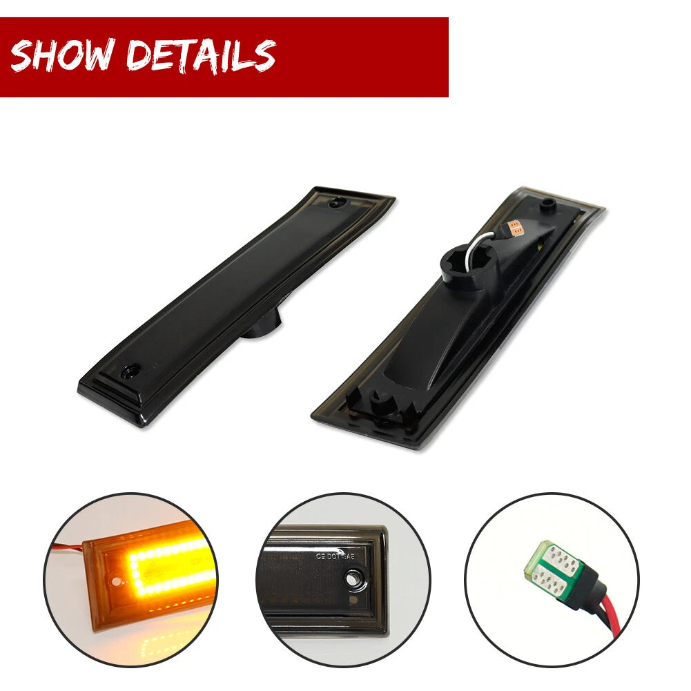 2X Amber LED Side Marker Lights for Chevrolet GMC Blazer Jimmy Suburban
