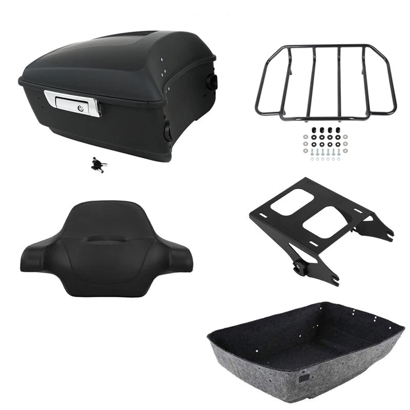 Matte Black Trunk Pad Rack Mount for Harley Street Road Glide (2014–2026)