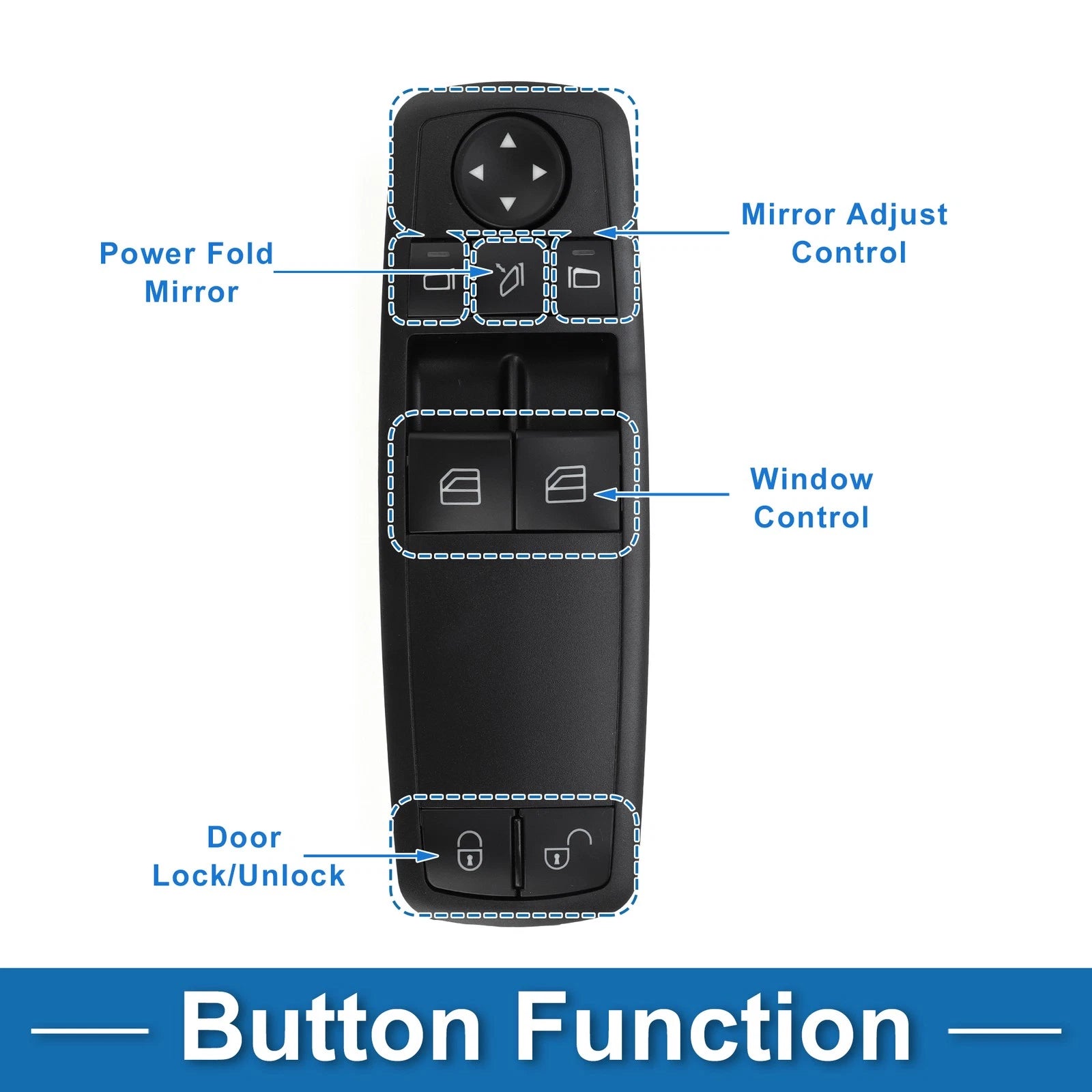 Power Window Switch for Mercedes-Benz A160 (2004–2012) No. 1698206510
