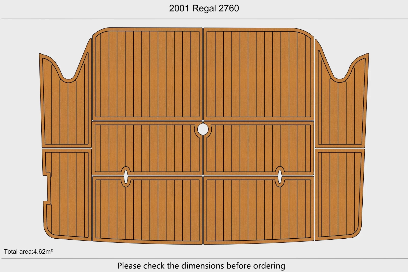 EVA Foam Faux Teak Deck Flooring Pads for Regal 2760 (2001)