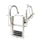 3 Step Folding Pontoon Ladder for Boats (Stainless Steel)