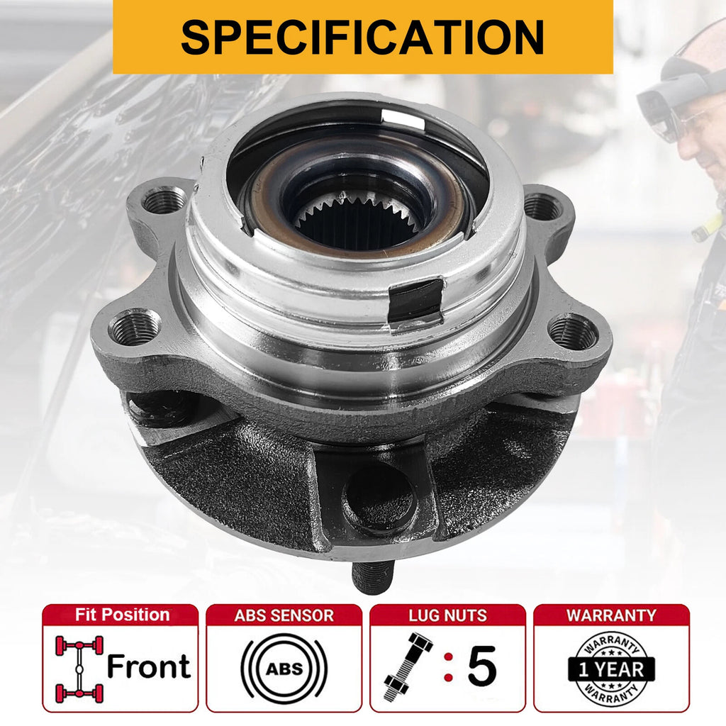 2X Front Wheel Hub Bearings for Nissan Altima (2007–2018)