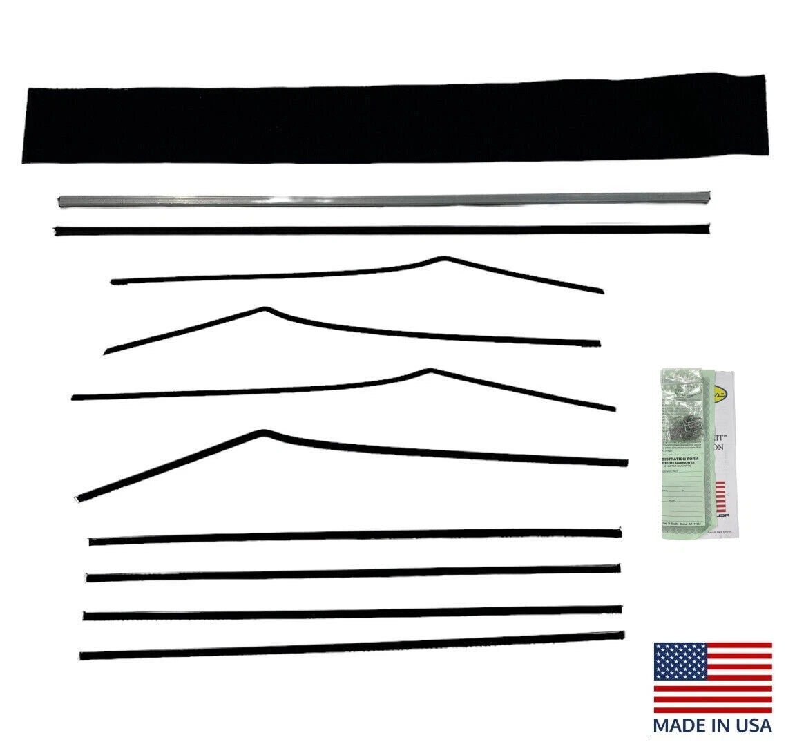 Door Window Felt Rubber Beltline Kit for 1955-1957 Chevy Bel Air 2-Door