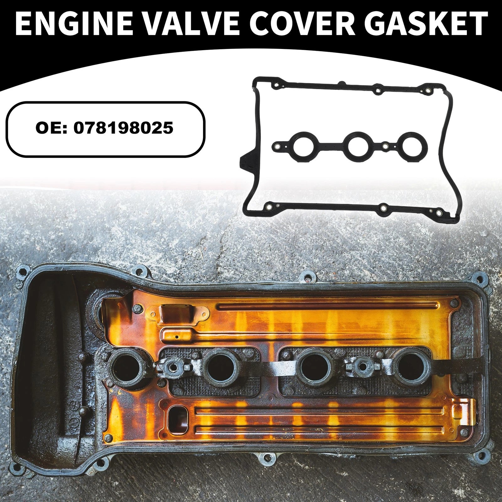 Valve Cover Gasket No. 078198025 for Audi A4 (1996–2005) with Spark Plug Seals