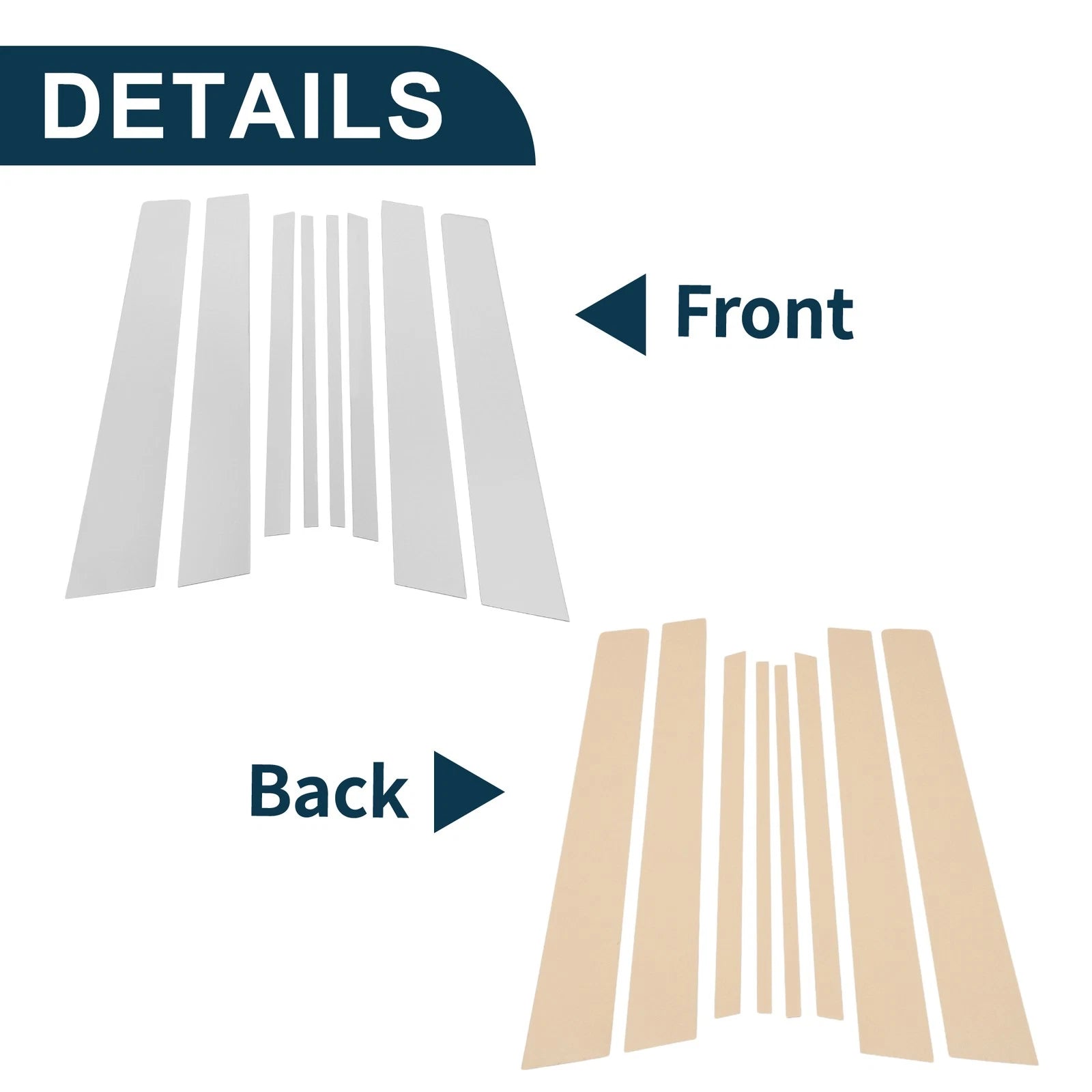 Set of 8 Door Pillar Window Trim for Toyota Rav4 (2007–2012) Chrome