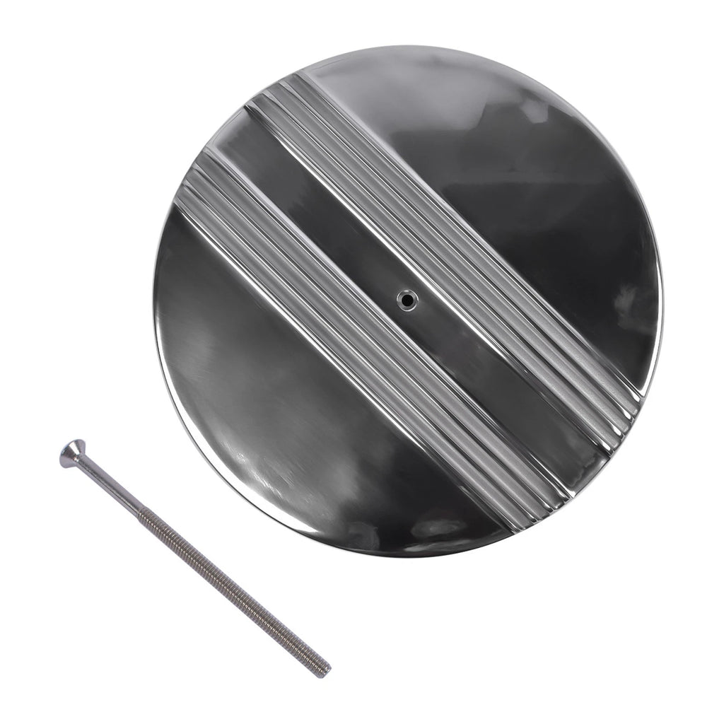 14" Half Finned Aluminum Air Cleaner for Universal Applications (Polished)