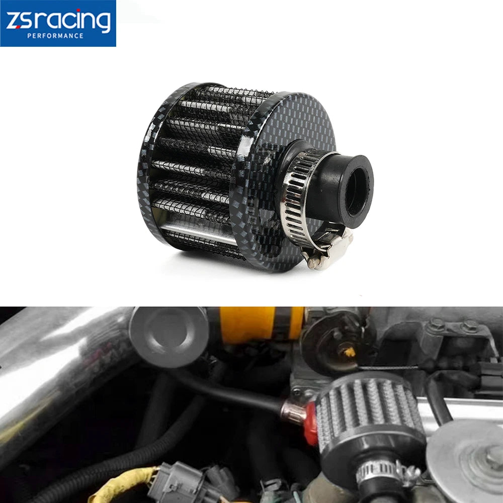 Carbon 12mm Mini Cone Turbo Air Intake Crank Case Breather Filter for