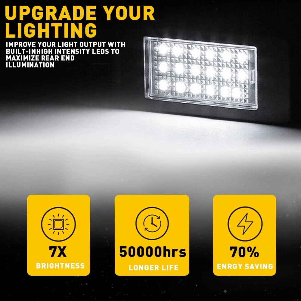 2 LED License Plate Lights for Chevrolet Malibu (2016–2022) & Equinox (2018–2022)