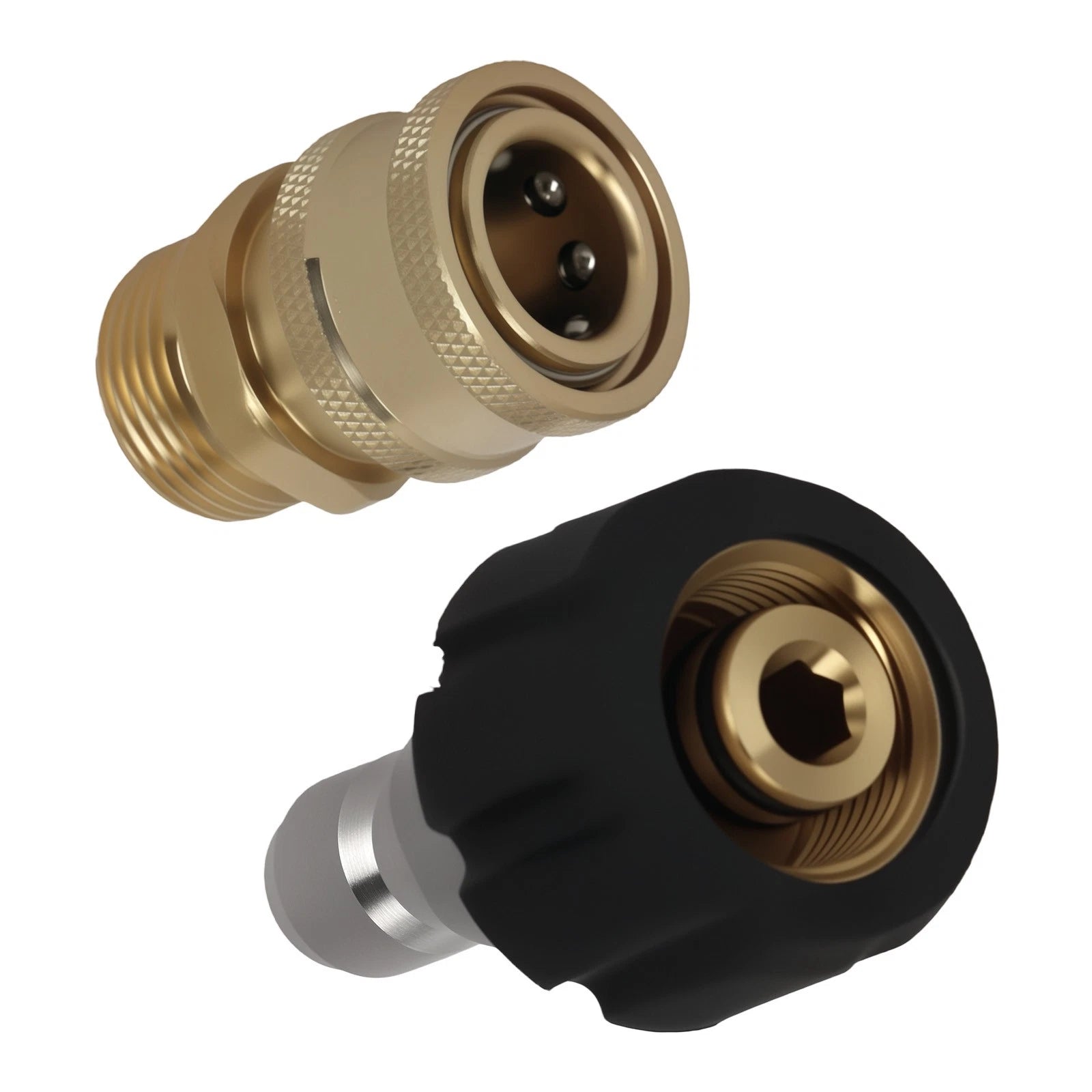 2Pcs M22-14mm to 3/8" Quick Connect Pressure Washer Coupler 5000PSI