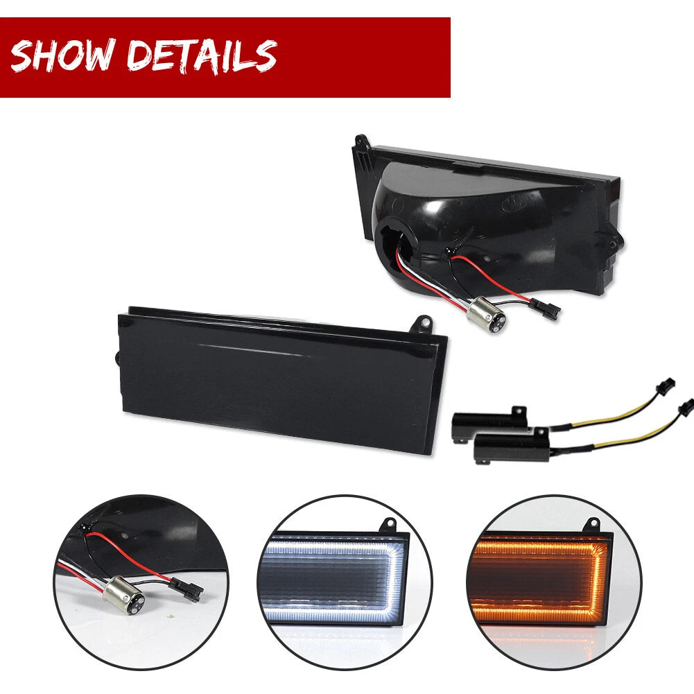 Smoke Switchback LED Turn Signal Lights for Jeep Cherokee Comanche (1984–1996)
