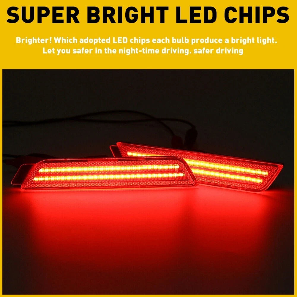 2X LED Rear Bumper Side Marker Lights for Chevy Camaro (2010–2015) Smoked Red