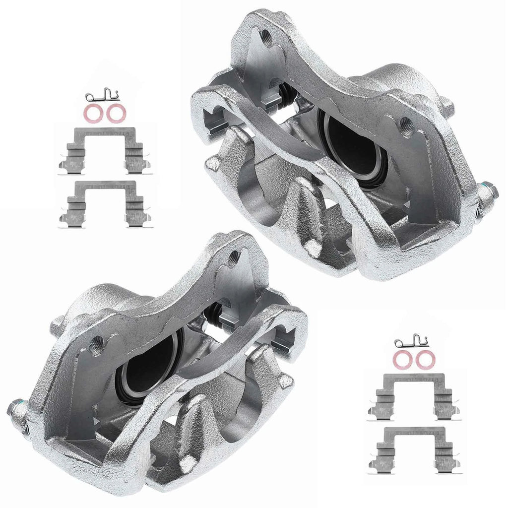 Pair Front Brake Calipers with Brackets for Mitsubishi Outlander Lancer (2003-2023)