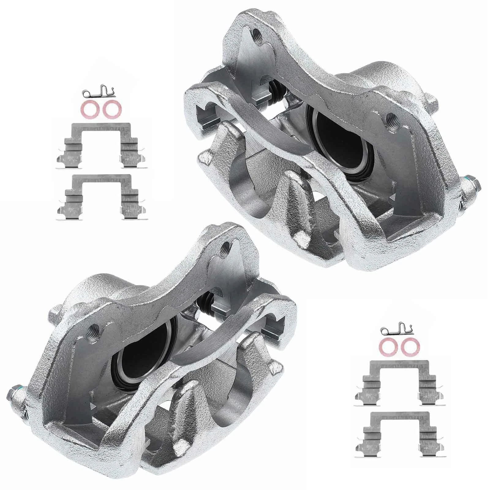 Pair Front Brake Calipers with Brackets for Mitsubishi Outlander Lancer (2003-2023)