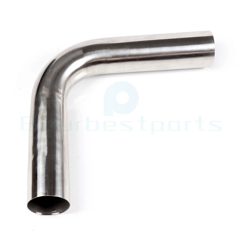 3" 90 Degree T-304 Stainless Steel Exhaust Pipe for Universal Fit (2 Feet)