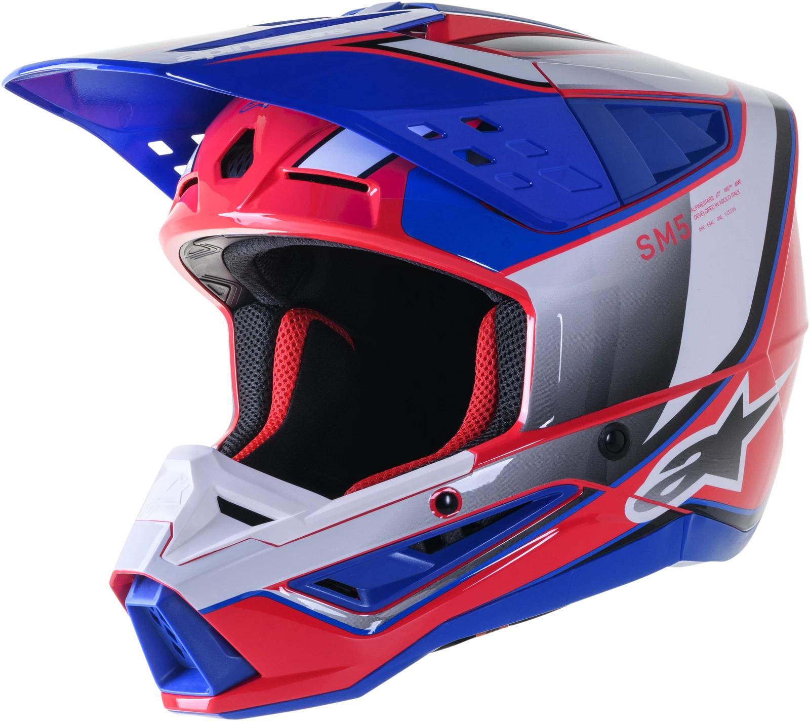 Alpinestars M5 Sail Off-Road Helmet for Off-Road (X-Large, White/Diva Pink/Blue)