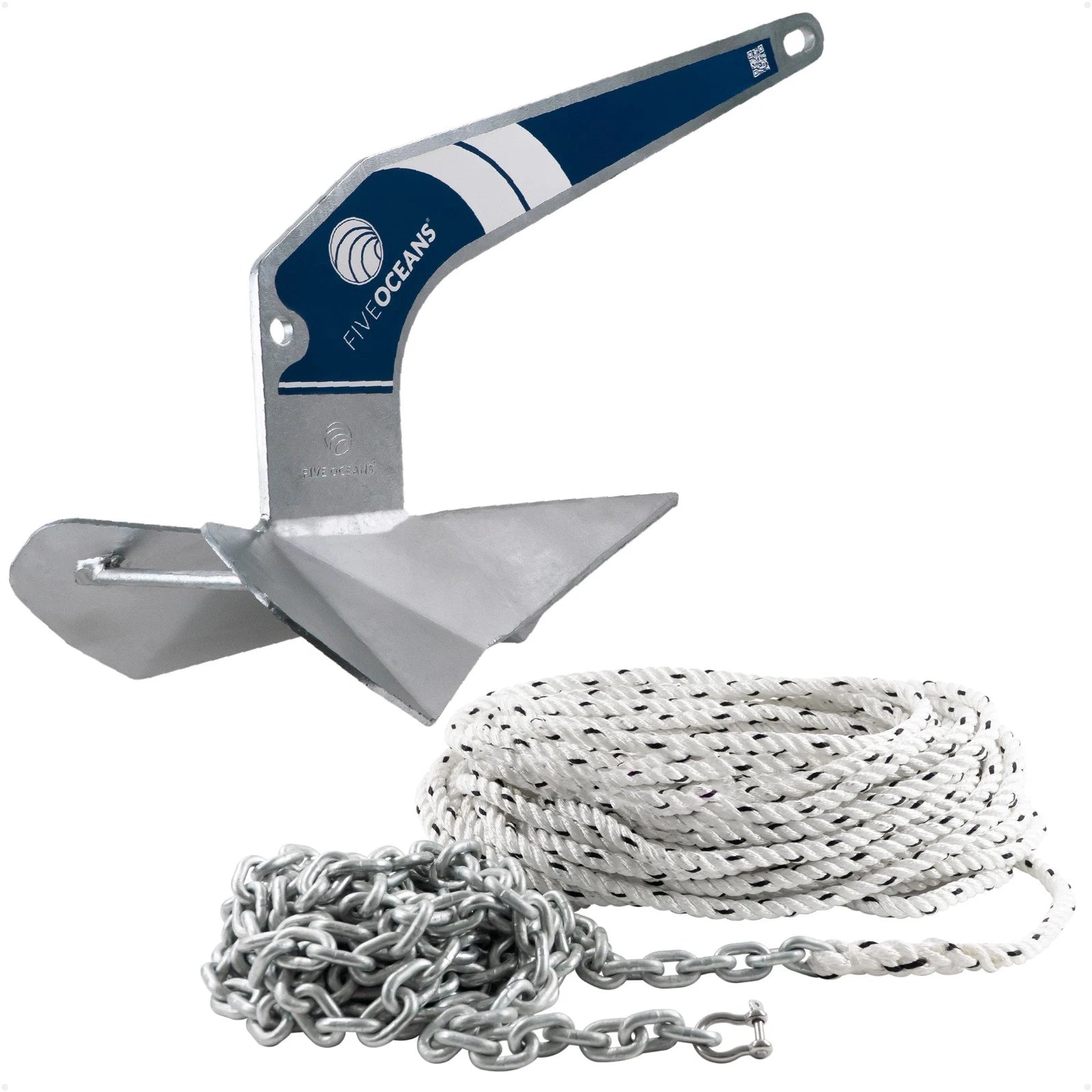 Windlass Anchor Kit 16.5 Lb with 1/2"x150' Rope & 1/4"x15' Chain