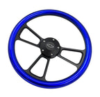 14 Inch 5 Hole Steering Wheel Replacement for Chevy Bowtie Blue Metallic (2006–2013)
