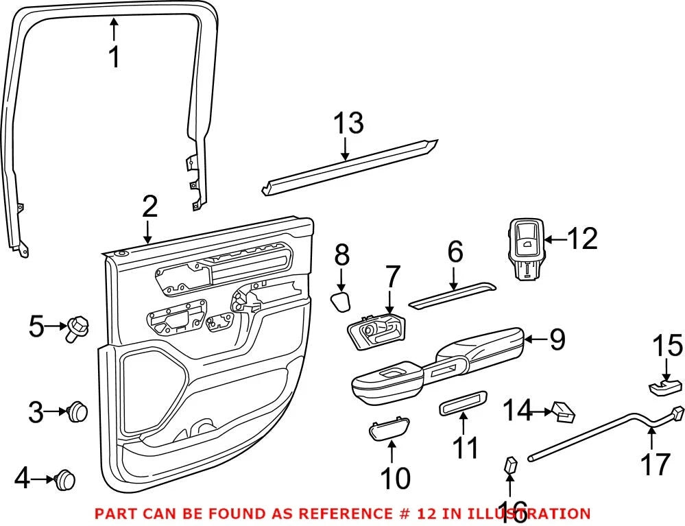 Rear Door Window Switch for Ram 1500 1500 Classic (OEM)