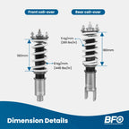 BFO 24 Click Adjustable Damper Coilovers Shocks Kit for Honda Civic EK (1996–2000)