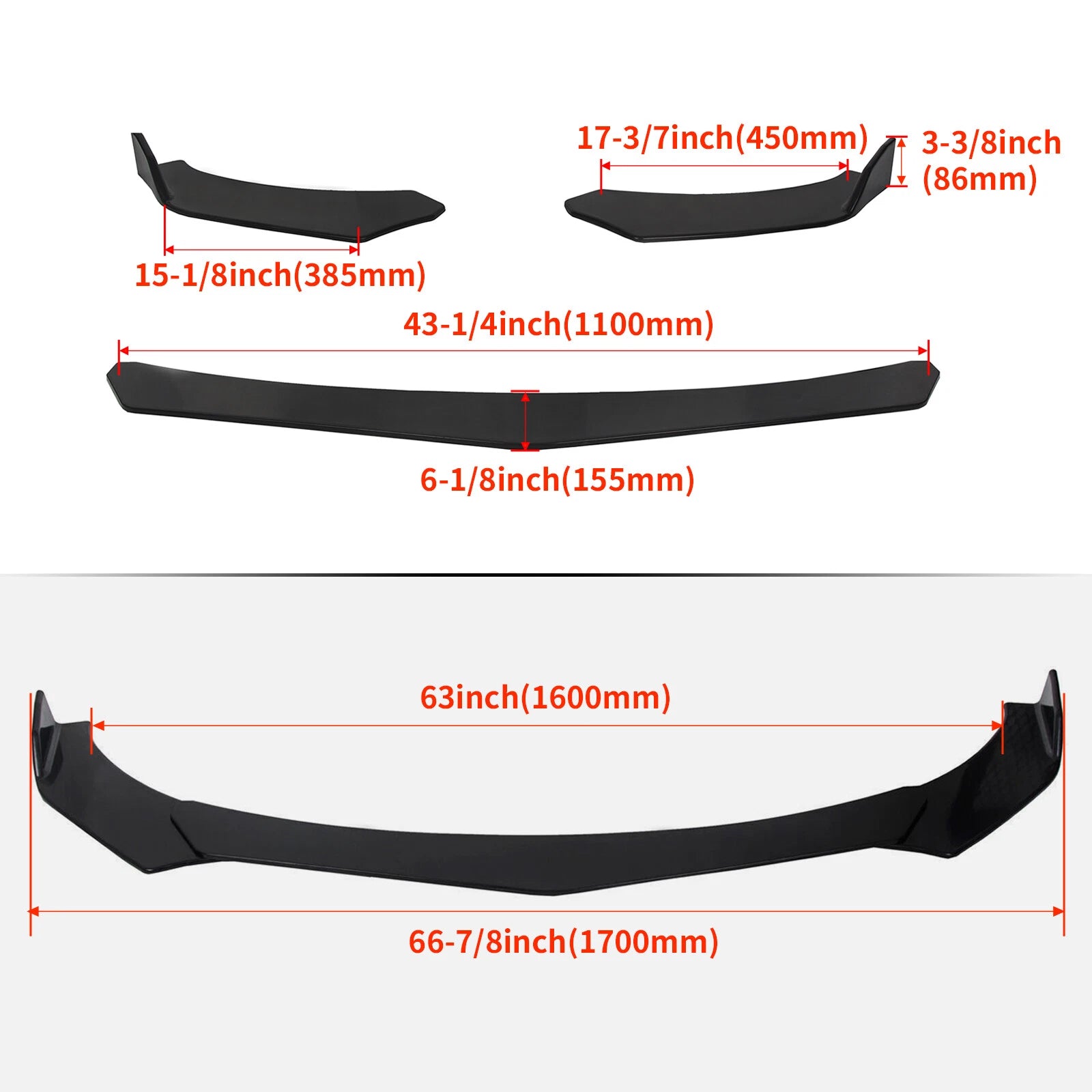 Front Bumper Lip Spoiler Splitter Diffuser for Toyota Camry (2018–2020)