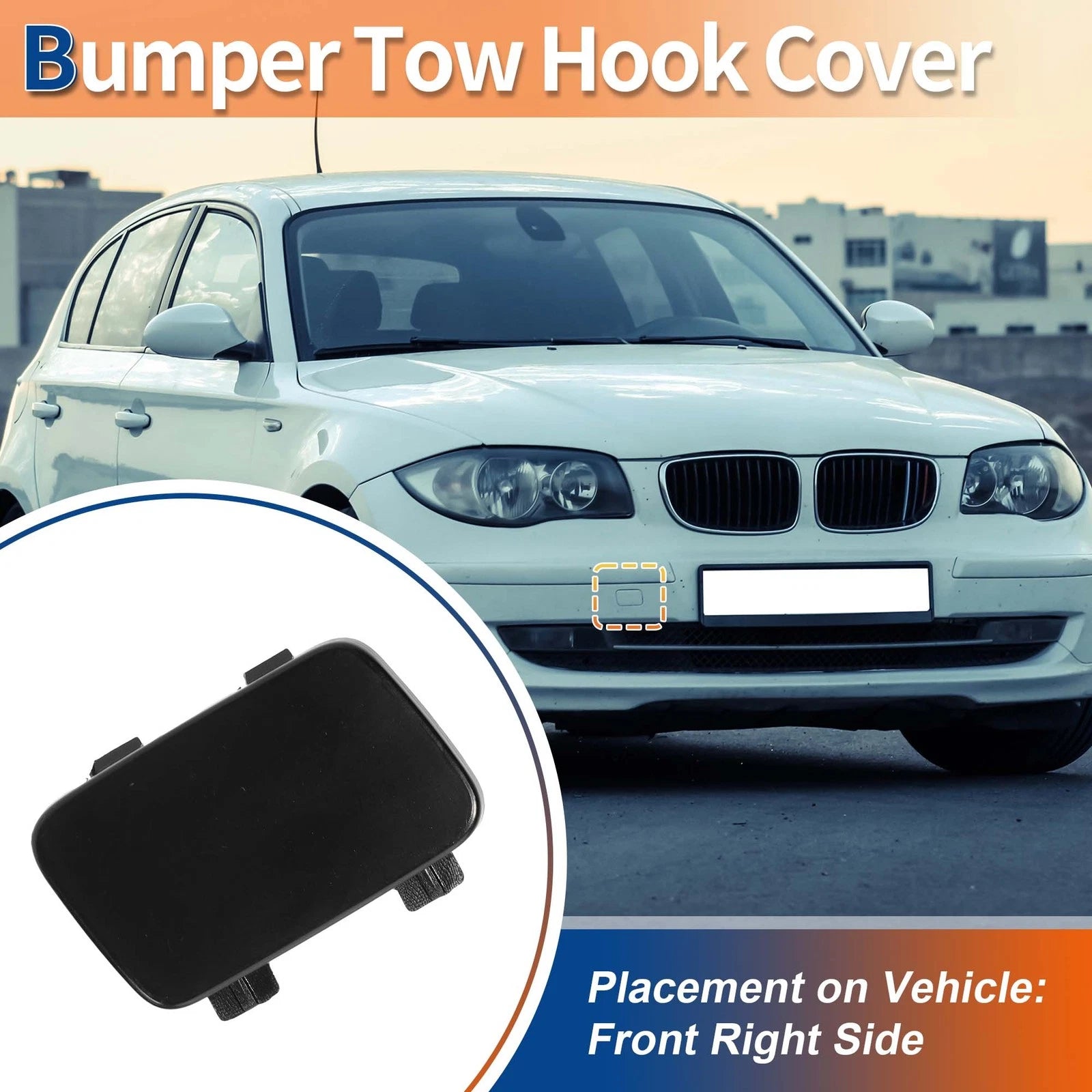 Tow Hook Cover for BMW 1 Series E81 (2004–2013) No. 51117201202 Unpainted