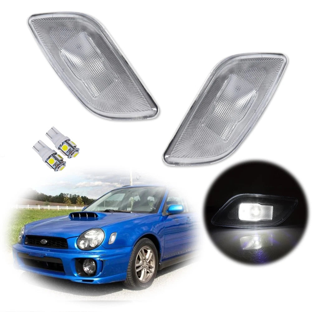 Side Marker Light Housings with White LED Bulbs for Subaru Impreza (2002–2003)