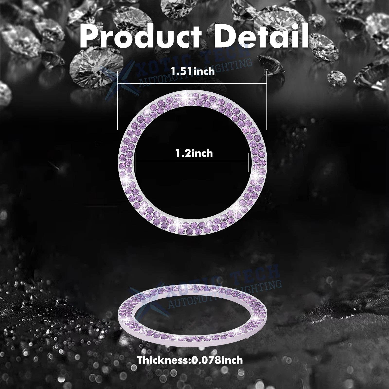 Bling Diamond Car Engine Start Stop Button Surround for Toyota (2018-2024)