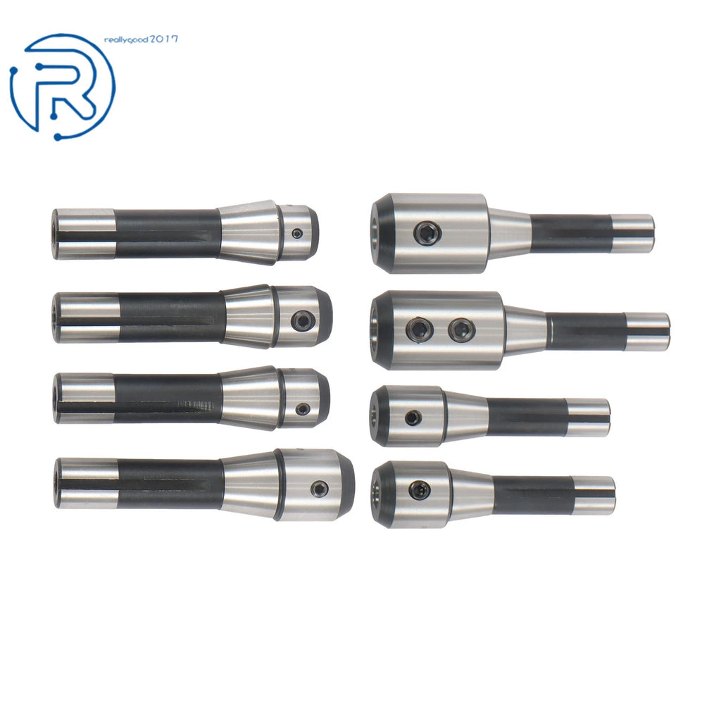 8 Pack End Mill Holder Set Adapter 3/16" - 1" for R8