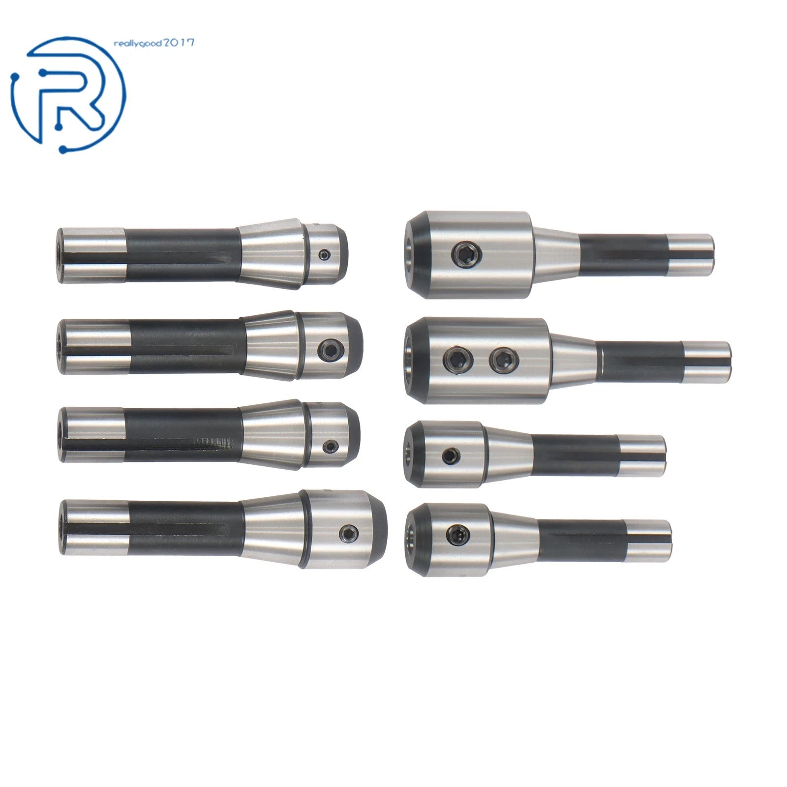 8 Pack End Mill Holder Set Adapter 3/16" - 1" for R8