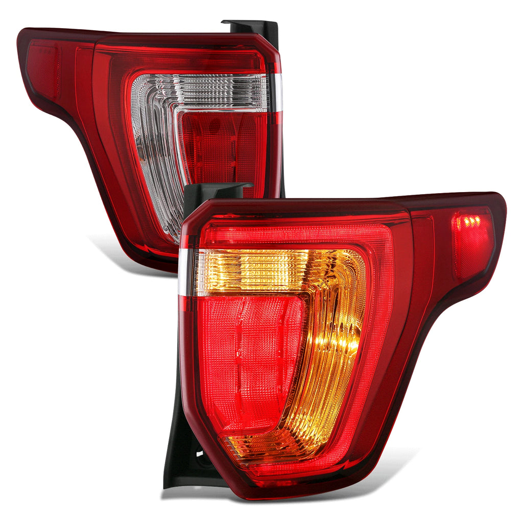 Chrome Red LED Tail Light Assembly for Ford Explorer (2016–2019)