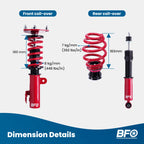 BFO Full Coilovers Struts Kit for Scion TC (2011–2016) AGT20 Adjustable Height