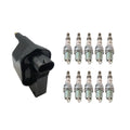 Set of 10 Hitachi Ignition Coils & NGK Iridium Spark Plugs for Ram 2500 (1994–2002)