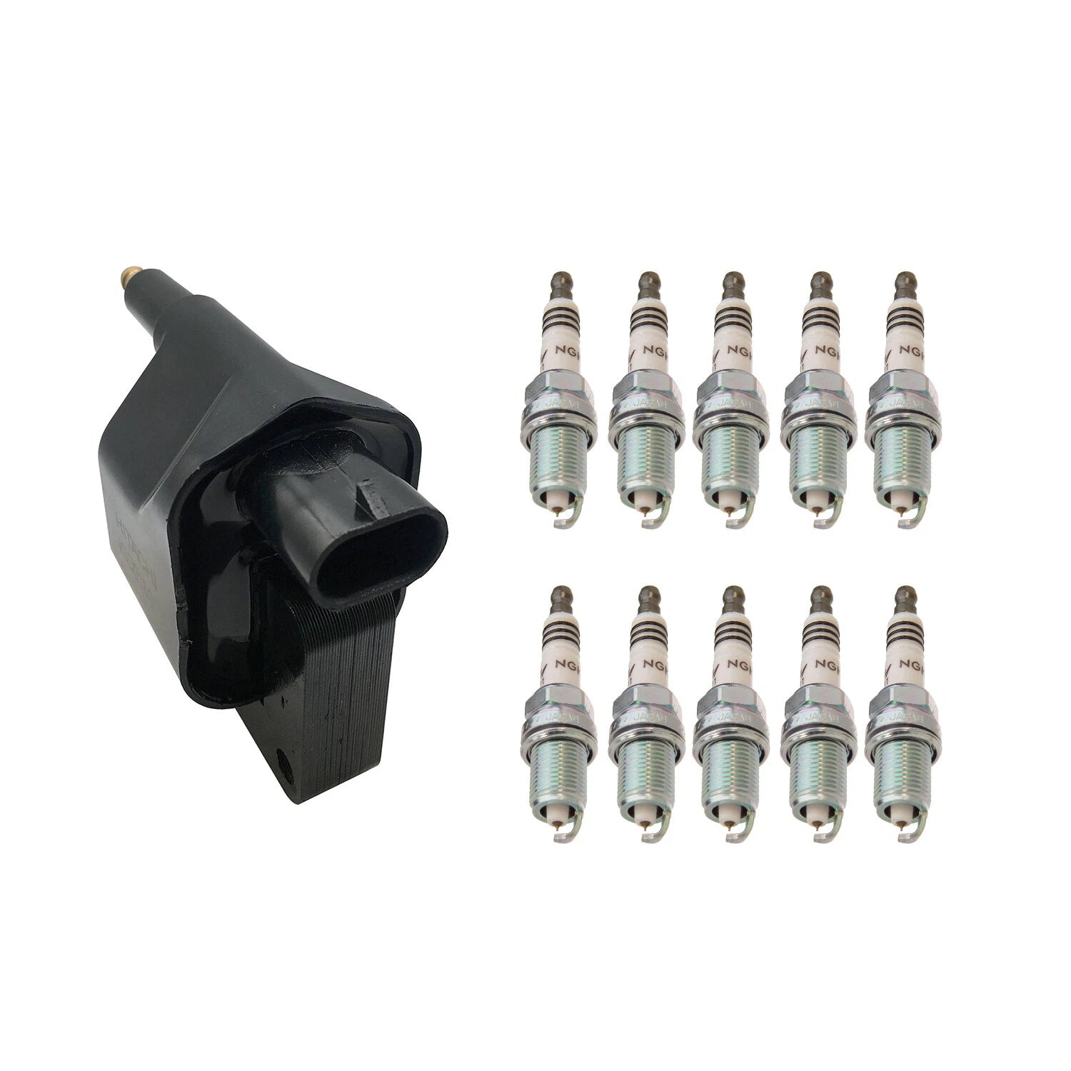 Set of 10 Hitachi Ignition Coils & NGK Iridium Spark Plugs for Ram 2500 (1994–2002)