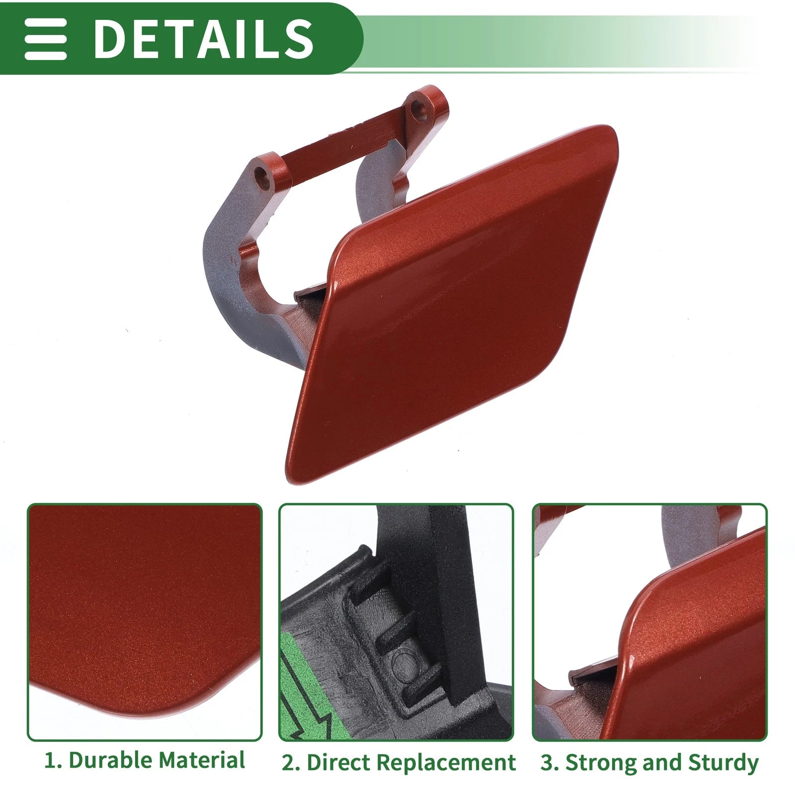 Front Left Headlight Washer Nozzle Cover Cap for Mercedes-Benz (Red)