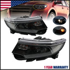 Halogen Headlight Pair for Ford Edge (2011–2014) - Black