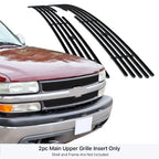 Upper Black Billet Grille Insert for Chevy Silverado 1500/2500 (1999-2002)