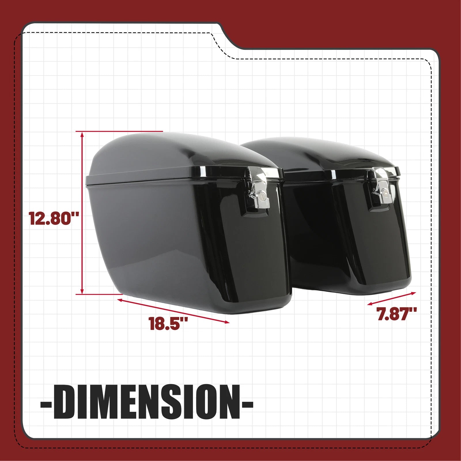 Hard Side Saddle Bags for Harley Honda Yamaha (Motorcycle)