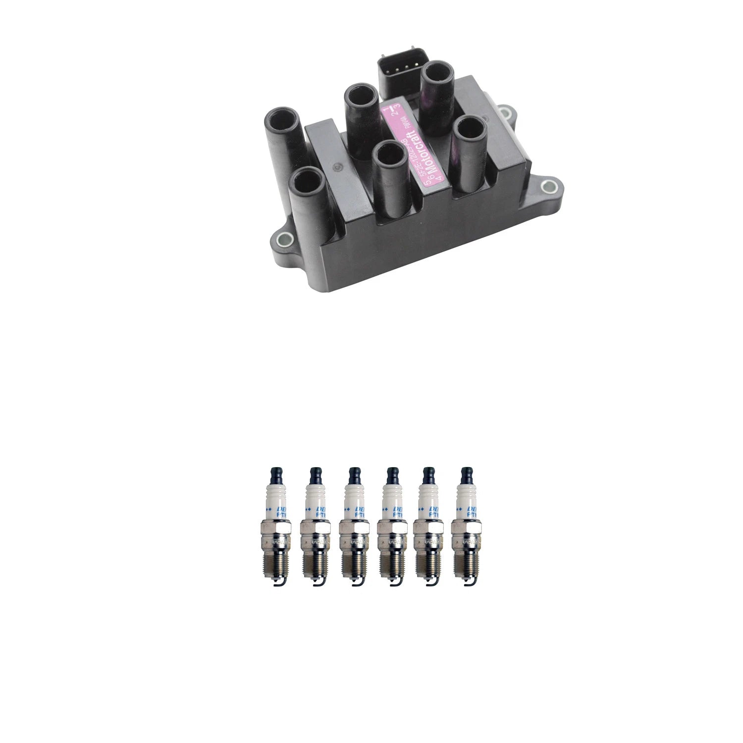 Set of 6 Hitachi Ignition Coils & Denso Double Platinum Spark Plugs for Ranger V6