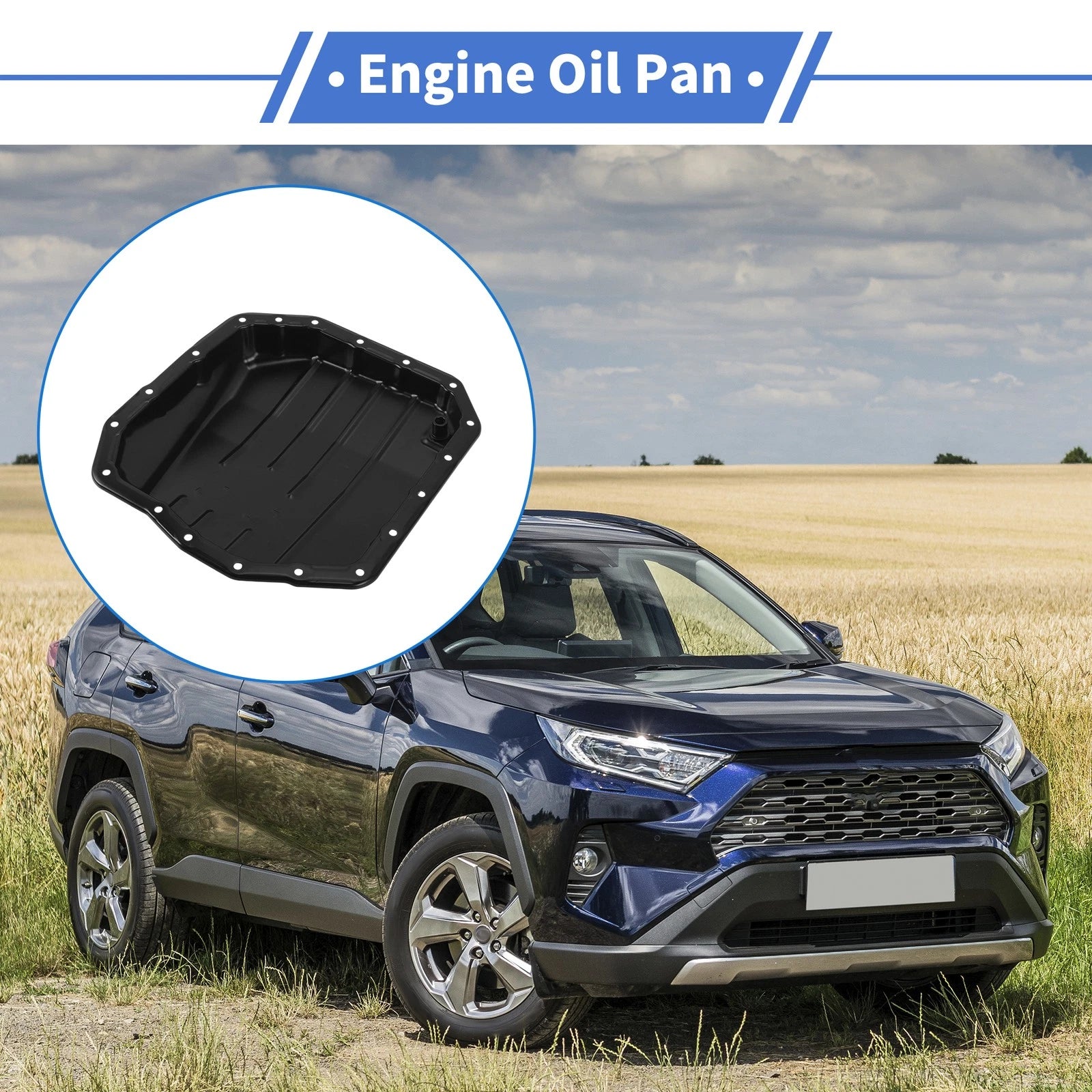 1 Pc Engine Oil Pan No.3510620032 for Toyota RAV4 (2015) Steel Black