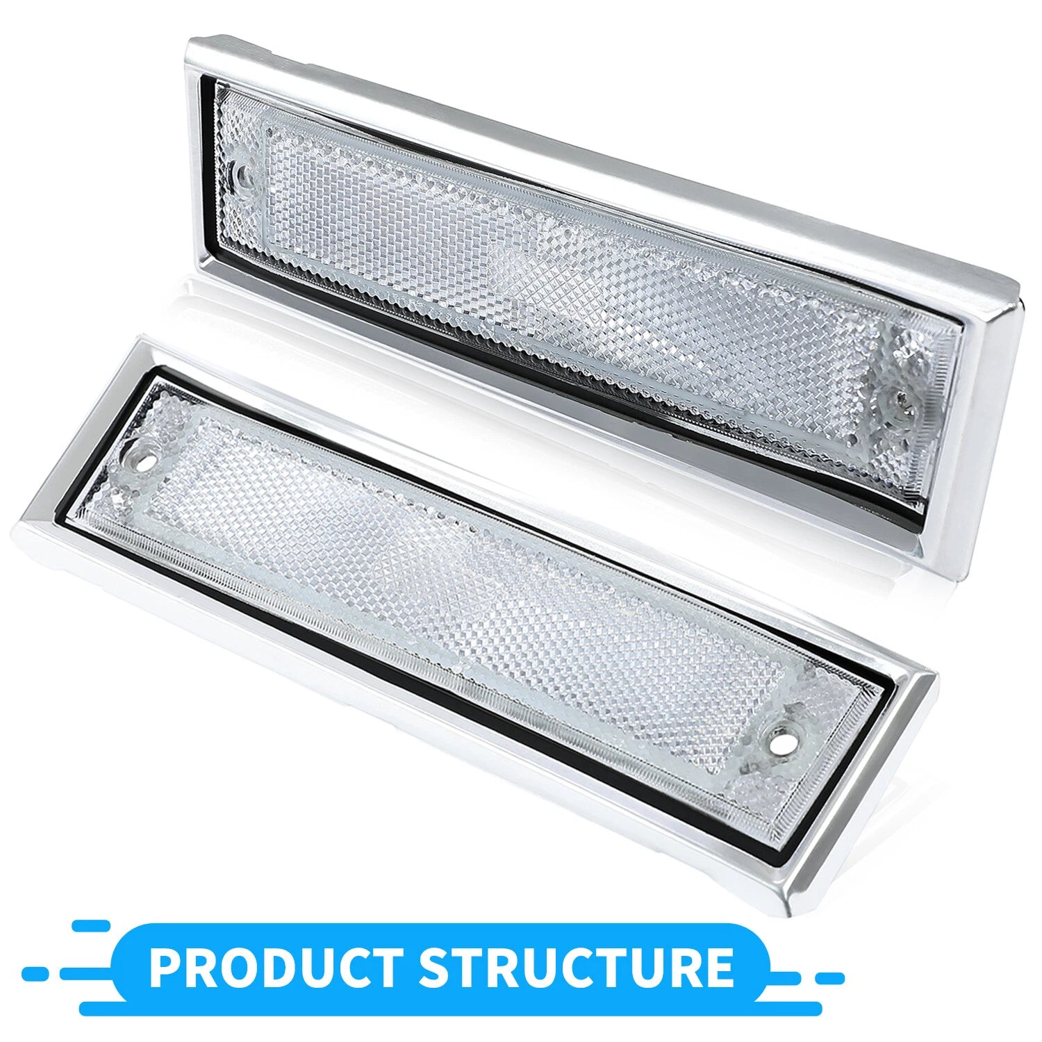 Pair Front Signal Side Marker Lights for GMC Chevy Pickup (1981-1991)