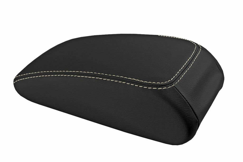 Leather Console Lid Armrest Cover for Audi A3 (2015–2020) - Beige Stitch