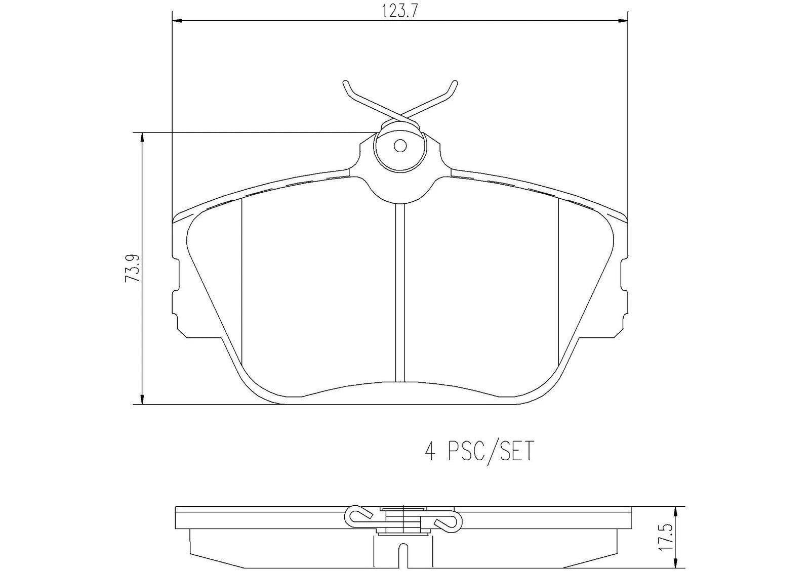Set of 4 Brembo NAO Ceramic Brake Pads for Lincoln Continental Mark VIII (1995–1997)