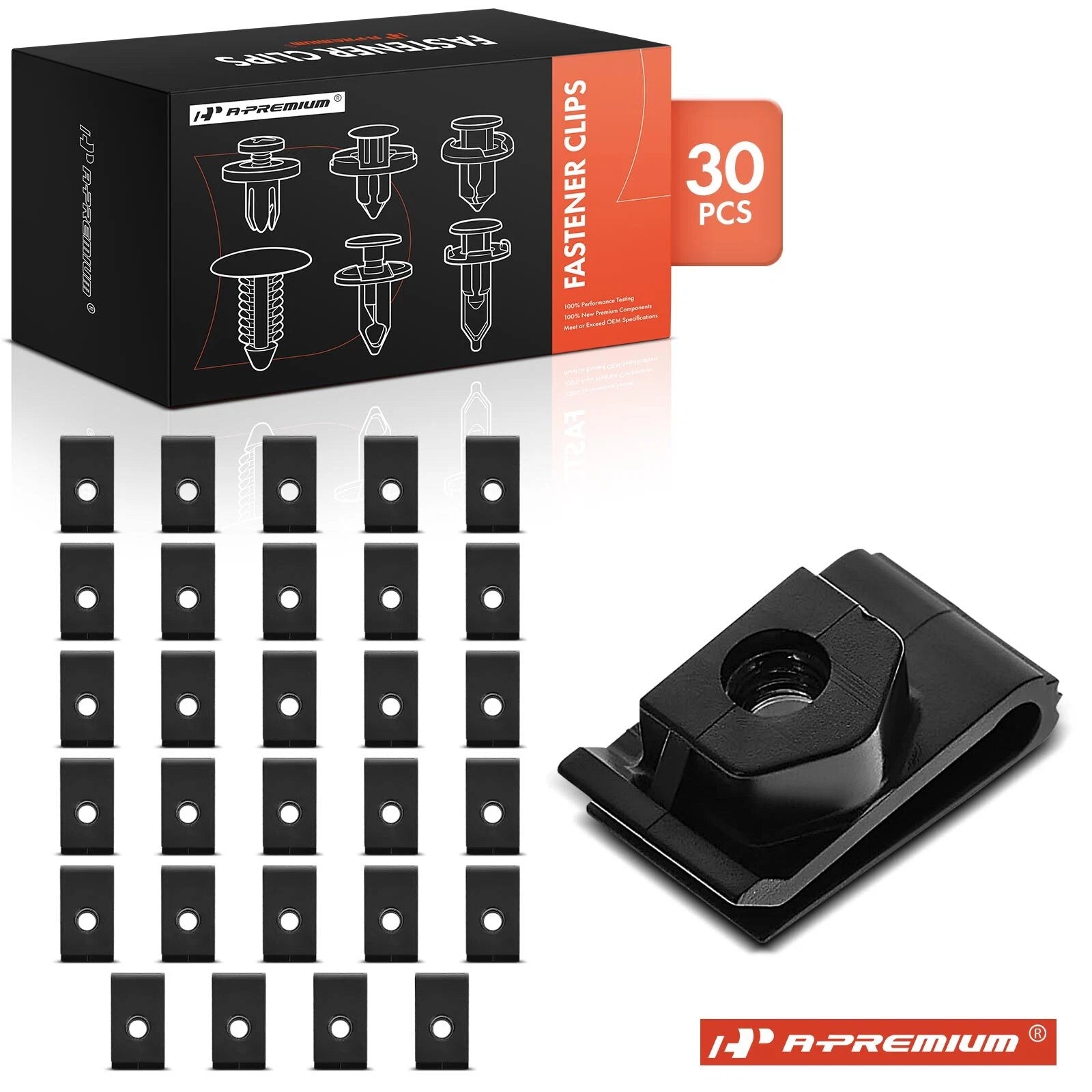 30Pcs M6-1.0 Nylon License Plate Bracket U-Nut Retainers for Nissan