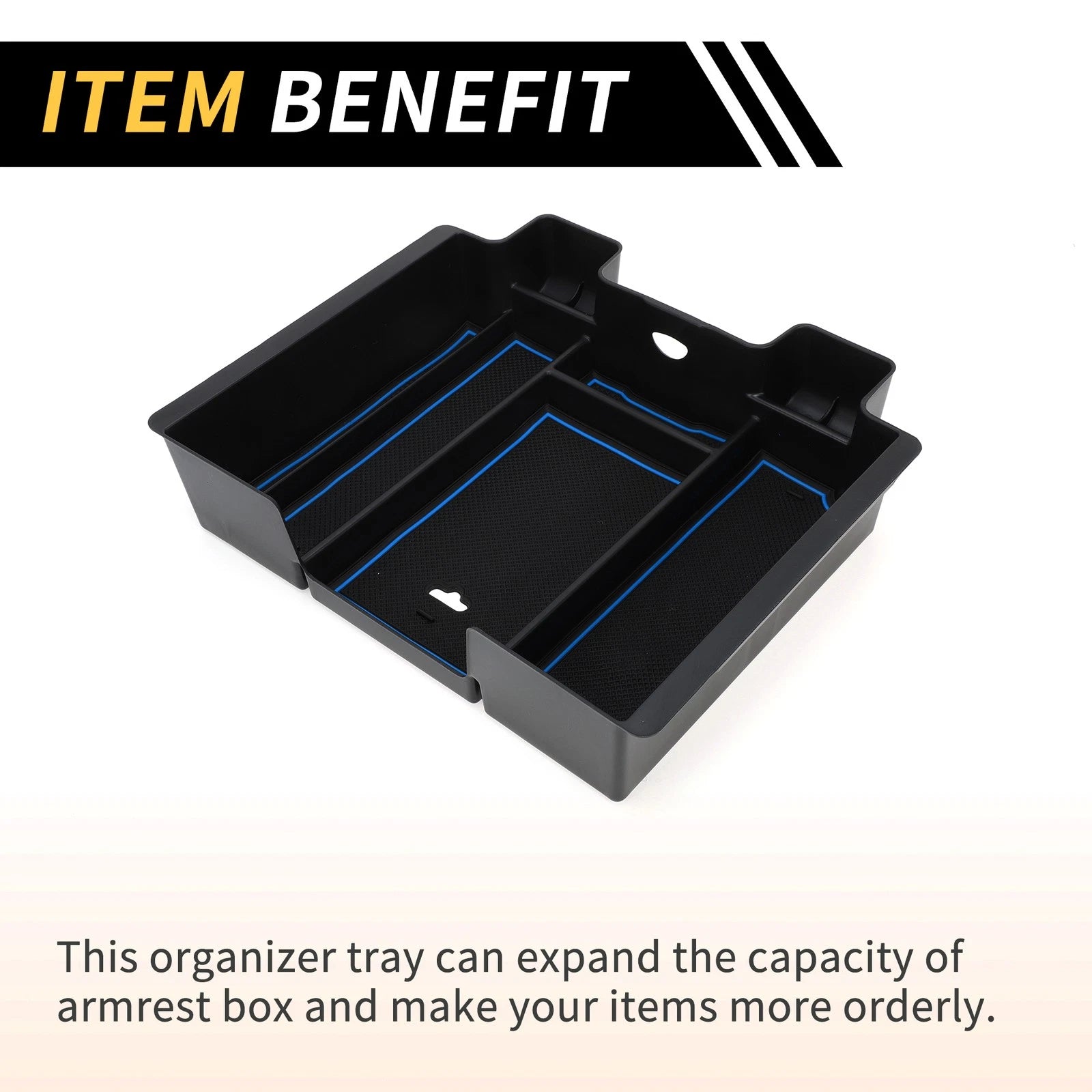 Center Console Organizer Tray for Chevy Silverado (2020–2023) Black Blue