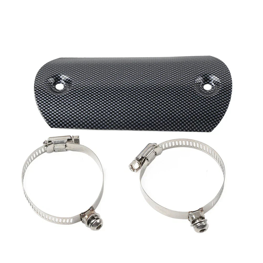 Exhaust Middle Pipe Heat Shield Cover for Car Muffler Protector Carbon Like