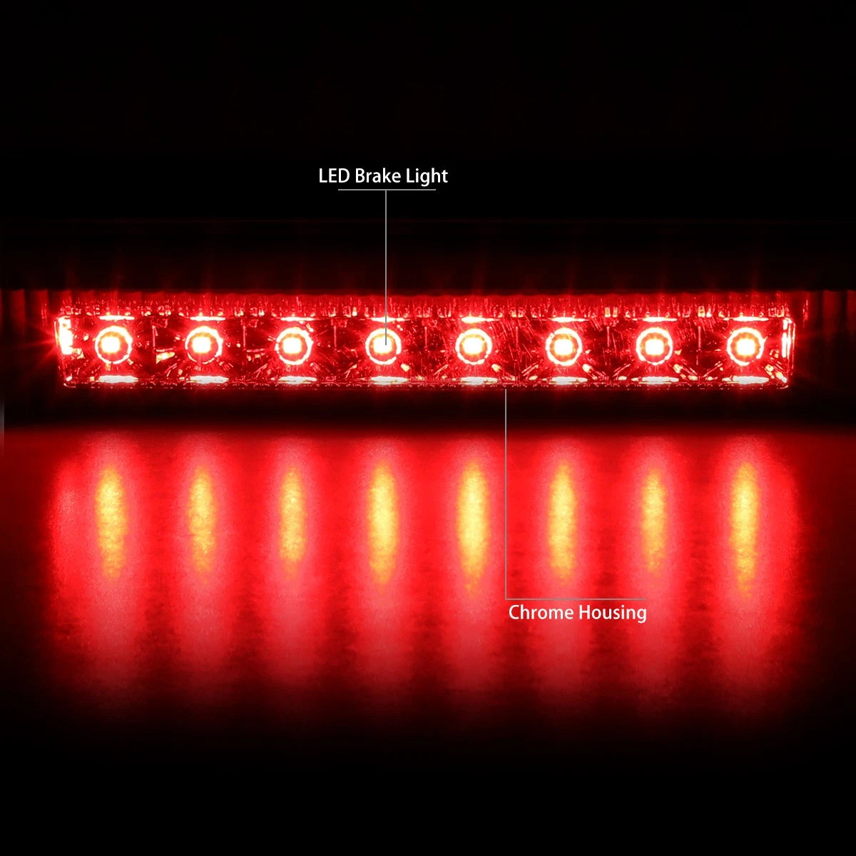 Full LED Third Tail Brake Light for Dodge Journey (2010–2016) Chrome
