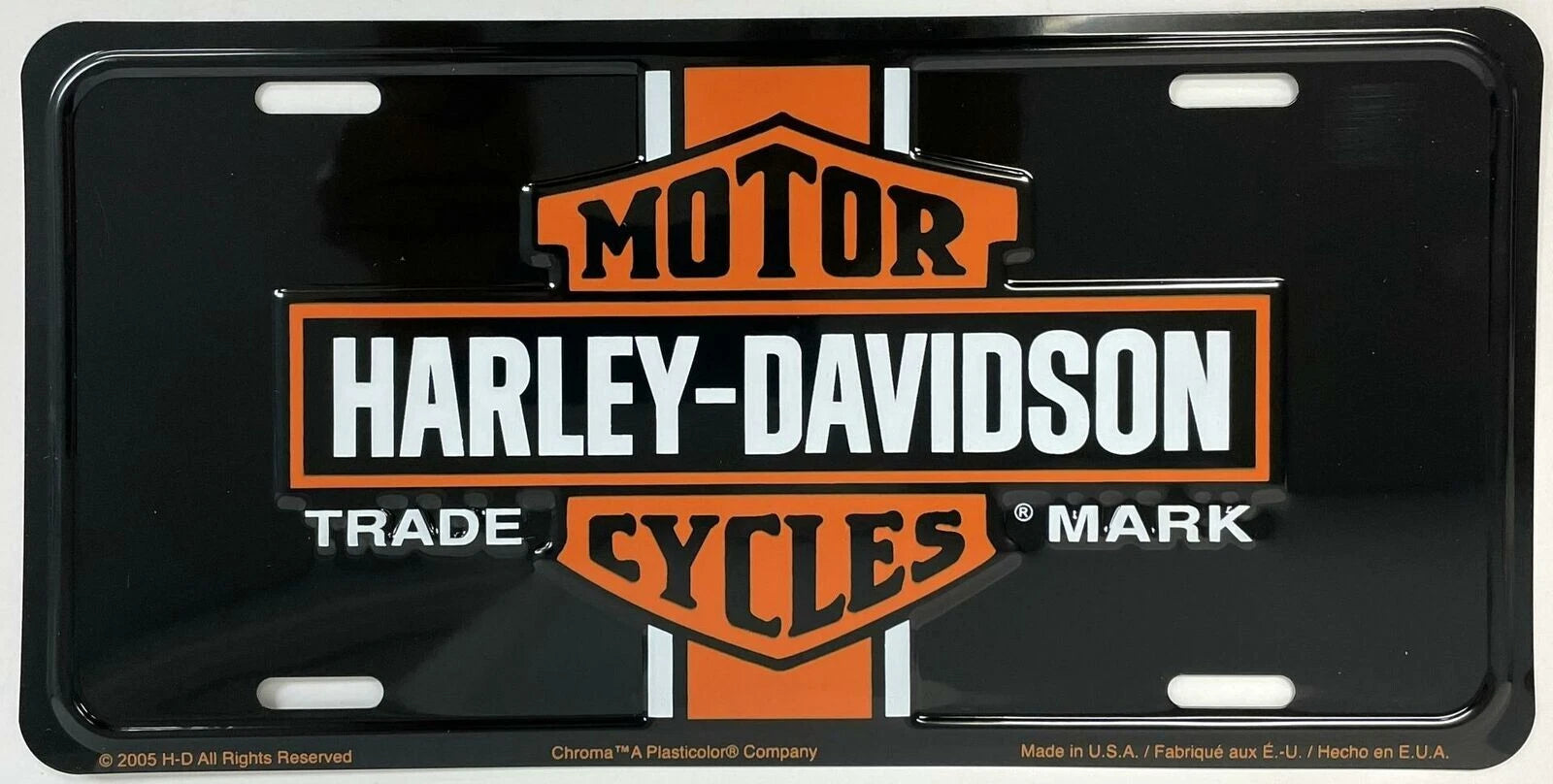 License Plate Tag for Harley Davidson (Vintage Orange Logo)