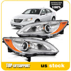 Pair Headlight Assembly for Chrysler 200 (2011–2014) w/Bulbs