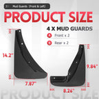 Set of 4 Fender Mud Splash Guards for Dodge Challenger (2015–2023)